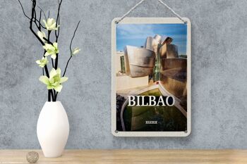 Panneau de voyage en étain, 12x18cm, Bilbao, espagne, ville portuaire, signe de destination de vacances 4