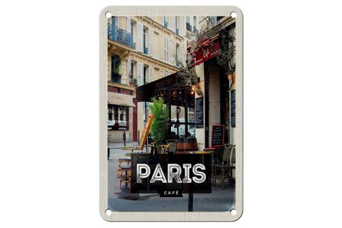 Blechschild Reise 12x18cm Paris Cafe Reiseziel Poster Geschenk Schild