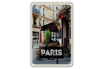 Panneau de voyage en étain, 12x18cm, affiche de Destination de voyage, café de Paris, signe cadeau 1