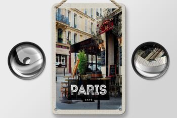 Panneau de voyage en étain, 12x18cm, affiche de Destination de voyage, café de Paris, signe cadeau 2