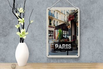 Panneau de voyage en étain, 12x18cm, affiche de Destination de voyage, café de Paris, signe cadeau 4
