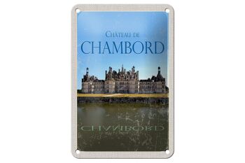 Panneau de voyage en étain 12x18cm, décoration rétro du château de Chambord 1