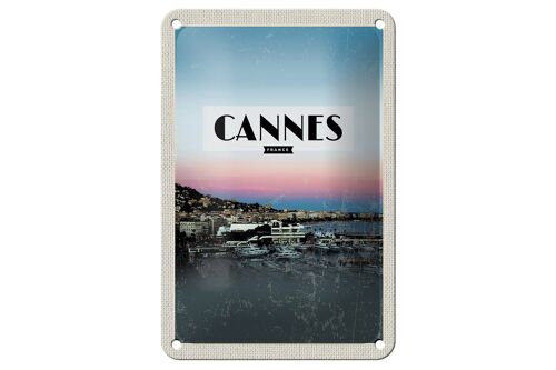Blechschild Reise 12x18cm Cannes France Panorama Bild Urlaub Schild