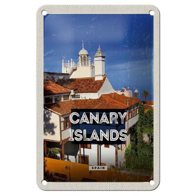 Cartel de chapa de viaje, decoración de destino de vacaciones, Islas Canarias, España, 12x18cm