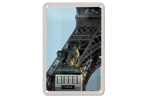 Blechschild Reise 12x18cm Eiffel Tower Paris Reiseziel Tourismus Schild