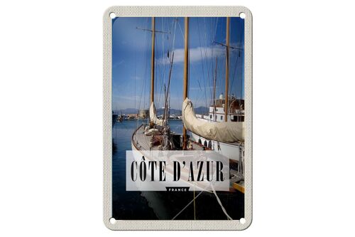 Blechschild Reise 12x18cm Cote d'azur France Urlaubsort Meer Schild