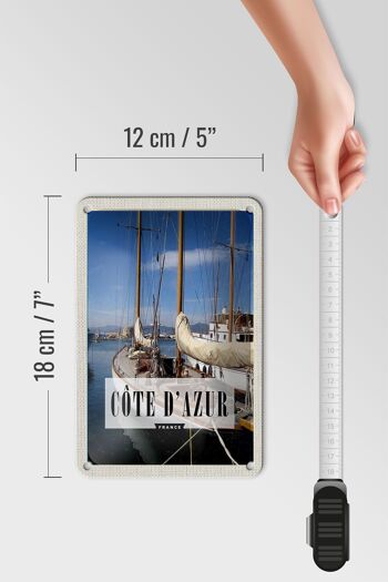 Panneau en étain voyage 12x18cm, côte d'azur, France, lieu de vacances, signe de mer 5