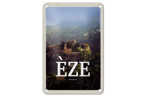 Blechschild Reise 12x18cm Eze France schönste Panorama Urlaub Schild