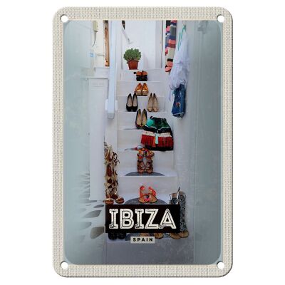 Targa in metallo da viaggio 12 x 18 cm Ibiza Spagna vacanza mare decorazione regalo