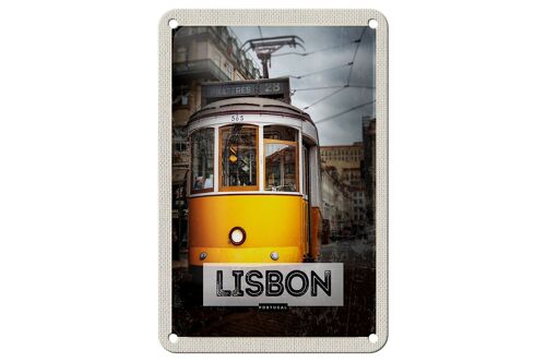 Blechschild Reise 12x18cm Lisbon Portugal Straßenbahn 28 Dekoration