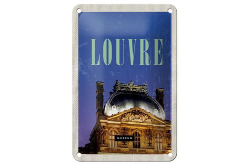 Blechschild Reise 12x18cm Louvre Museum Reiseziel Geschenk Dekoration