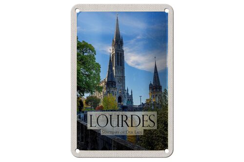 Blechschild Reise 12x18cm Sanctuaires Notre-Dame de Lourdes Dekoration