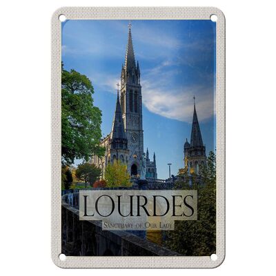 Blechschild Reise 12x18cm Sanctuaires Notre-Dame de Lourdes Dekoration