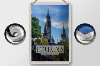 Plaque de voyage en étain 12x18cm, décoration des Sanctuaires Notre-Dame de Lourdes 2