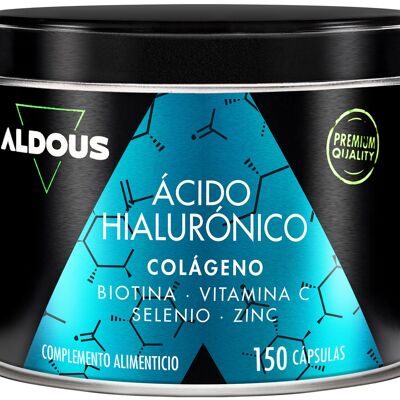 Collagène + acide hyaluronique, vitamine C, biotine, zinc, sélénium aldous | 150 capsules XL