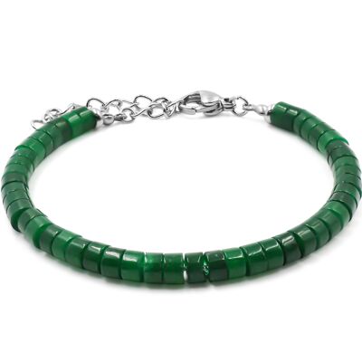 Steel bracelet - jade