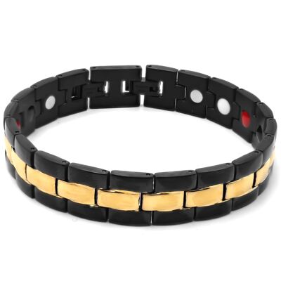 Bracelet en acier magnétique noir