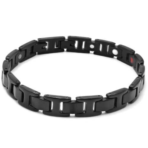 Bracelet en acier magnétique noir