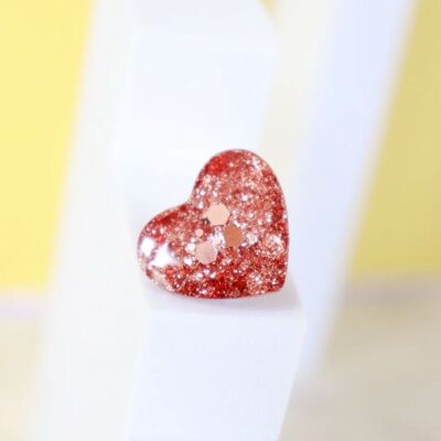 Pin's Grand Coeur Paillettes Rose Gold