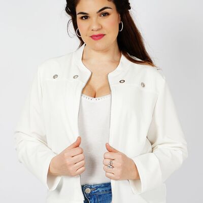 Straight cut bomber jacket - YLOVA Ecru