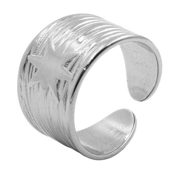 Bague réglable acier - étoile