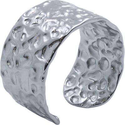 Adjustable steel ring - hammered