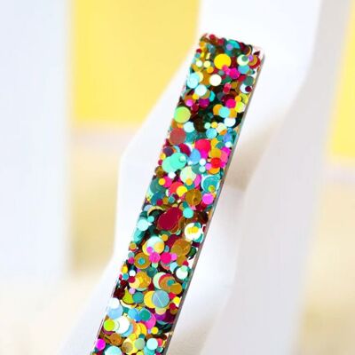 Joy Green Sequins Straight Barrette