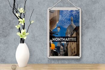Panneau de voyage en étain 12x18cm, décoration de Destination de voyage Montmartre Paris collines 4