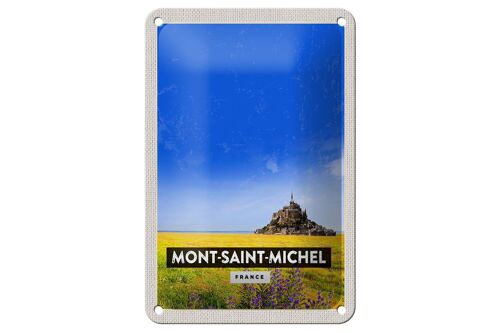 Blechschild Reise 12x18cm Mont-Saint-Michel France Kathedrale Schild