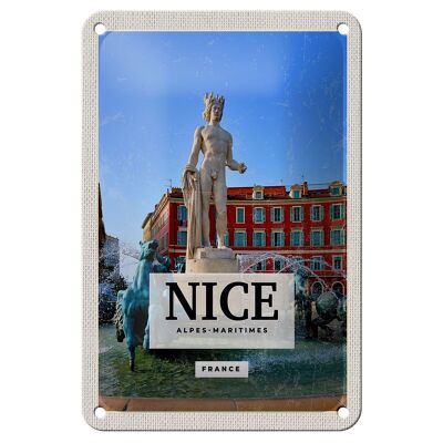 Tin sign travel 12x18cm NICE Alpes-Maritimes France gift sign