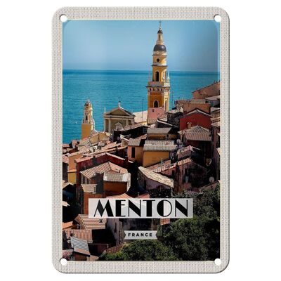 Cartel de chapa de viaje, 12x18cm, Manton, Francia, mar, regalo de vacaciones