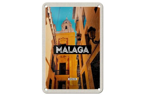 Blechschild Reise 12x18cm Malaga Spain Altstadt Retro Geschenk Schild