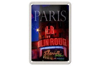 Signe en étain de voyage 12x18cm, décoration variée Paris Moulin Rouge 1