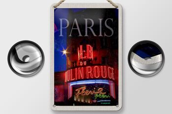 Signe en étain de voyage 12x18cm, décoration variée Paris Moulin Rouge 2