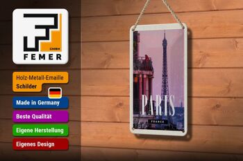 Panneau de voyage en étain 12x18cm, décoration de tour de coucher de soleil de Paris France 3