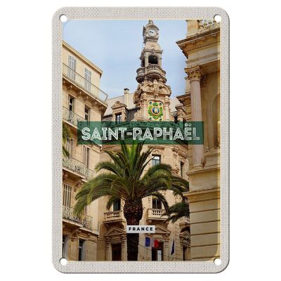 Cartel de chapa viaje 12x18cm Saint-Raphaël Francia decoración ciudad portuaria
