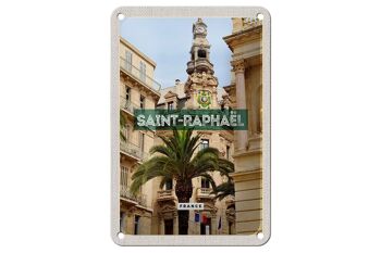 Plaque tôle voyage 12x18cm Saint-Raphaël France décoration ville portuaire 1