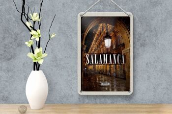 Panneau de voyage en étain 12x18cm, décoration rétro d'architecture de Salamanca espagne 4