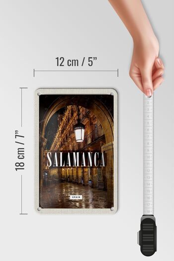 Panneau de voyage en étain 12x18cm, décoration rétro d'architecture de Salamanca espagne 5