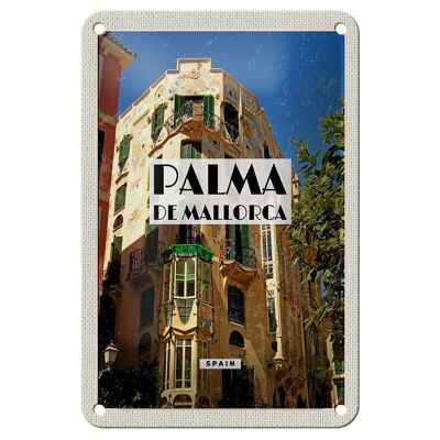 Cartel de chapa de viaje, decoración del casco antiguo de Palma de Mallorca, España, 12x18cm