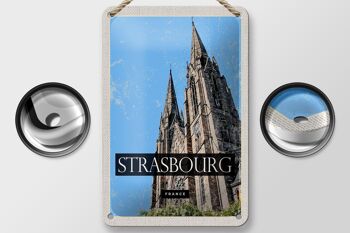 Panneau de voyage en étain 12x18cm, signe cadeau de la cathédrale de strasbourg, France 2