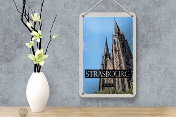 Panneau de voyage en étain 12x18cm, signe cadeau de la cathédrale de strasbourg, France 4