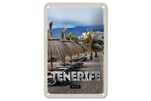 Blechschild Reise 12x18cm Tenerife Spain Urlaub Strand Palmen Schild