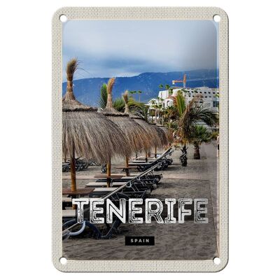 Blechschild Reise 12x18cm Tenerife Spain Urlaub Strand Palmen Schild