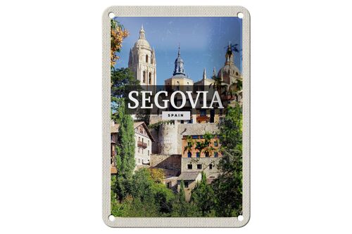 Blechschild Reise 12x18cm Segovia Spain Architektur Geschenk Schild