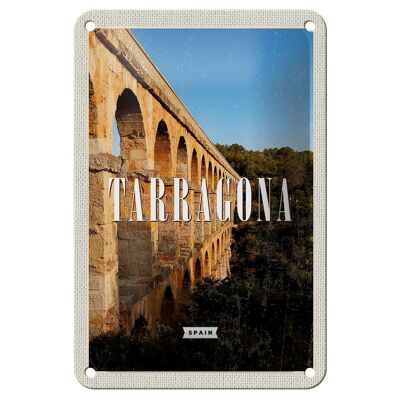 Blechschild Reise 12x18cm Tarragona Spain Hafenstadt Mittelalter Schild