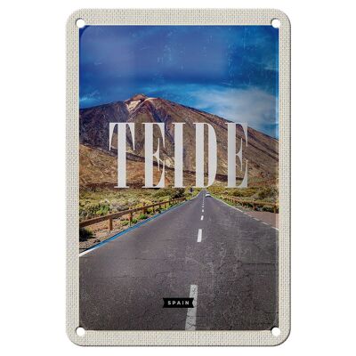 Blechschild Reise 12x18cm Teide Spain Erhebung Retro Geschenk Schild