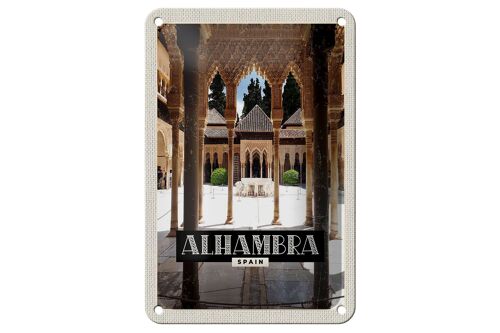 Blechschild Reise 12x18cm Alhambra Spain Tourismus Urlaub Dekoration