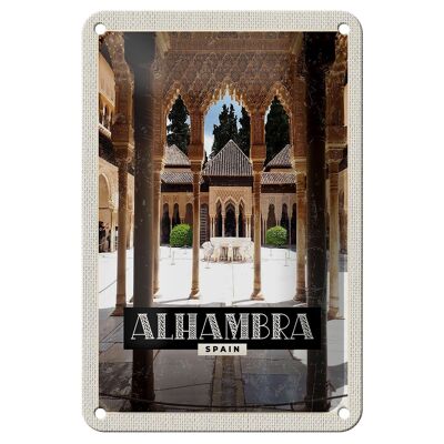 Targa in metallo da viaggio 12x18 cm Alhambra Spagna Turismo Decorazione per le vacanze