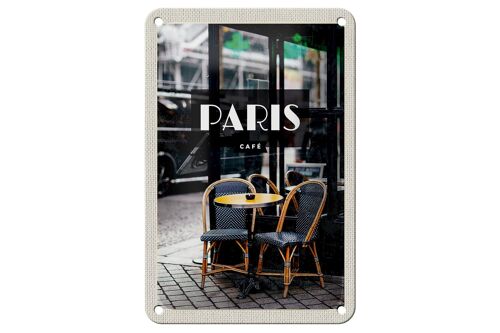 Blechschild Reise 12x18cm Paris Cafe Retro Reiseziel Poster Dekoration